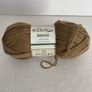 Willow Yarns Burrow Worsted wool blend yarn, Walnut 0062 Lot 1667   197 yds‎
